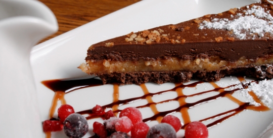 Chocolate Salted Torte with fresh berries